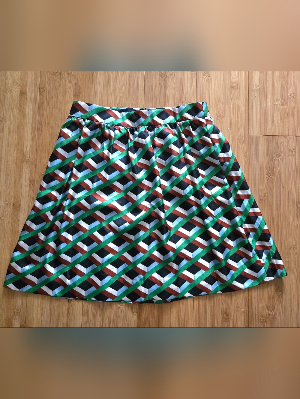 J. Crew Silk Skirt Geometric Size 2